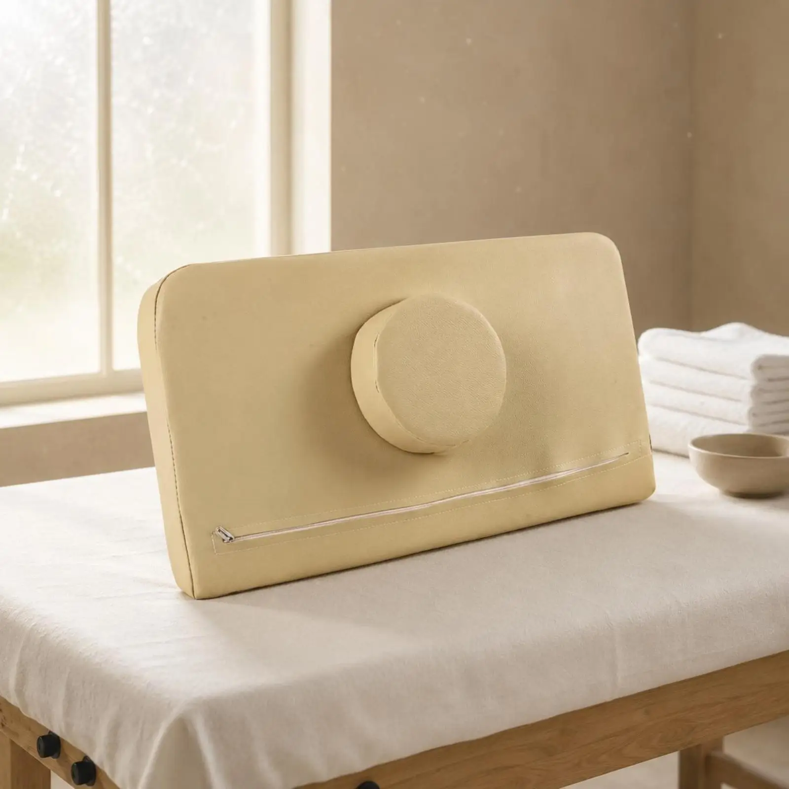 Rectangular Facial Support Pillow Cushiony and Cozy Salon Bed Pillow Washable Cover Massage Bed Cushion