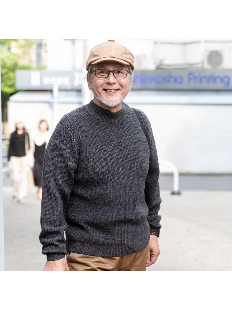 

Теплый утолщенный вязаный зимний свитер для мужчин среднего и пожилого возраста, модный городской стиль, повседневный, с длинным рукавом, круглым вырезом.