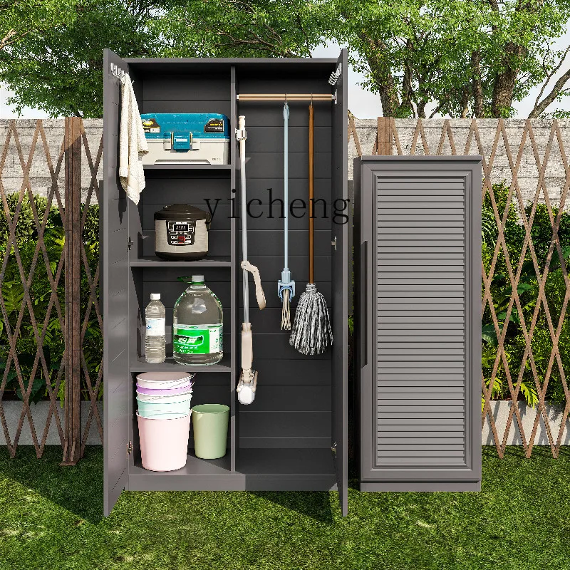 

HYS All Aluminum Alloy Cleaning Hygiene Cleaning Cabinet Balcony Mop Broom Tool Storage Outdoor