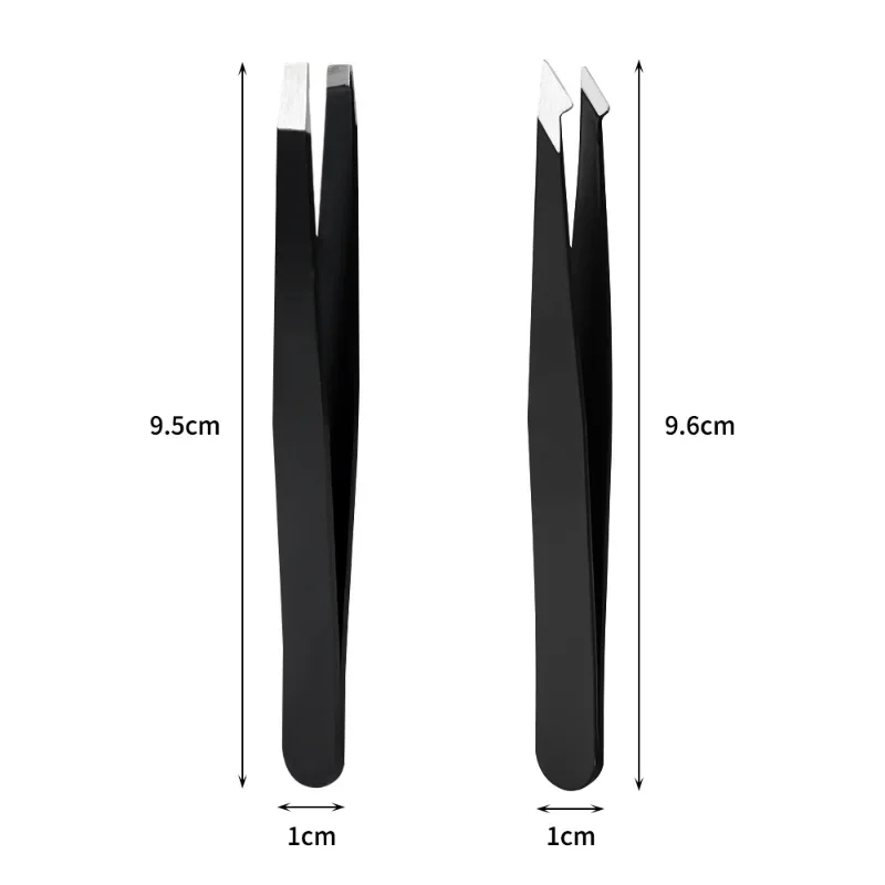 1PCS Flat Slant Tip Head Eyebrow Tweezers Portable Hair Beard Trimming Tools Stainless Steel Eyelashes Makeup Clip Accessories