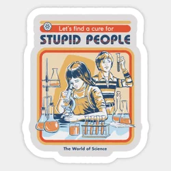 Cure For Stupid People  5PCS Stickers for Cute Decor  Car Bumper Kid Living Room Cartoon Water Bottles Window Luggage Wall