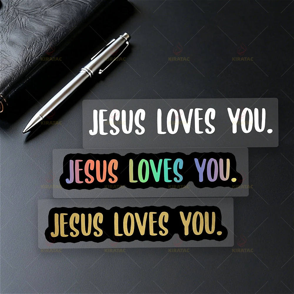 

2Pcs/Set "JESUS LOVES YOU" Vinyl Sticker Waterproof Decal for Motorcycle Helmet Fuel Tank Fairing Car Window Scooter