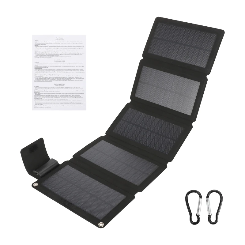 5 Folding Direct-Charging Solar Power Charging Bag 5V 12.5W Solar Panel Foldable Bags for Mobile Phones,Power Banks,Cameras