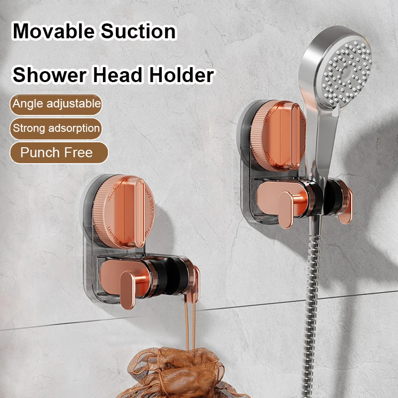 1Pcs Universal Showerhead Holder Wall Mounted Punch Free Household Adjustable Shower Bracket Suction Cup Bathroom Accessories