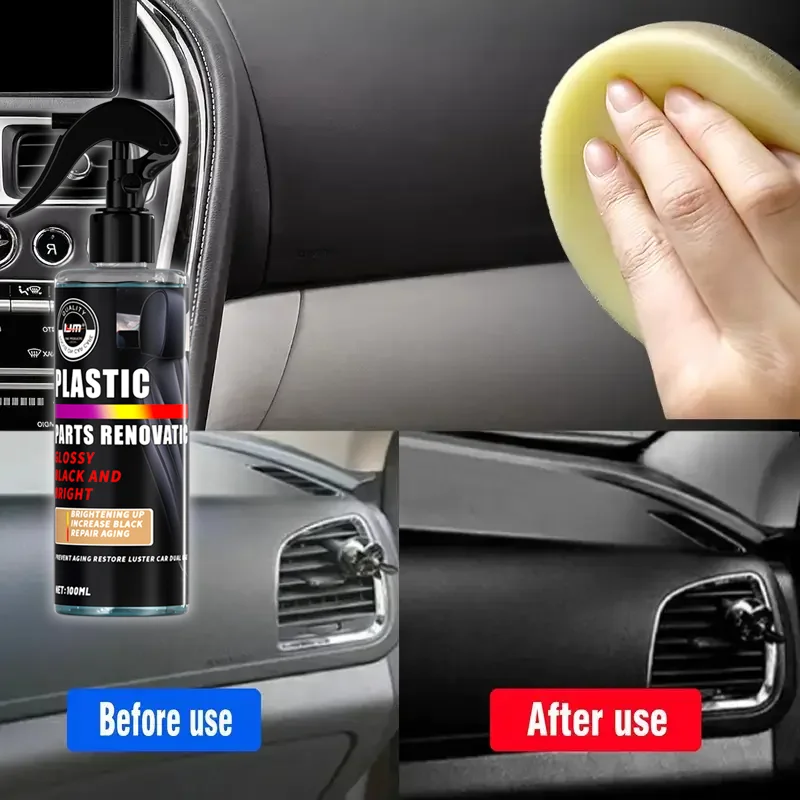 Car Plastic Renovation Spray, Anti-Aging Brightening Restorer For Dashboard Door Trim Tire Rubber Parts Refurbish Polish view 2