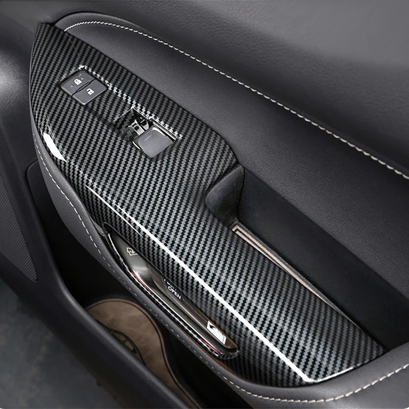 Carbon Fiber Interior Door Window Control Panel Cover Stylish For Lexus NX250 NX350 NX450h+ 2022 2023 2024 2025 2026