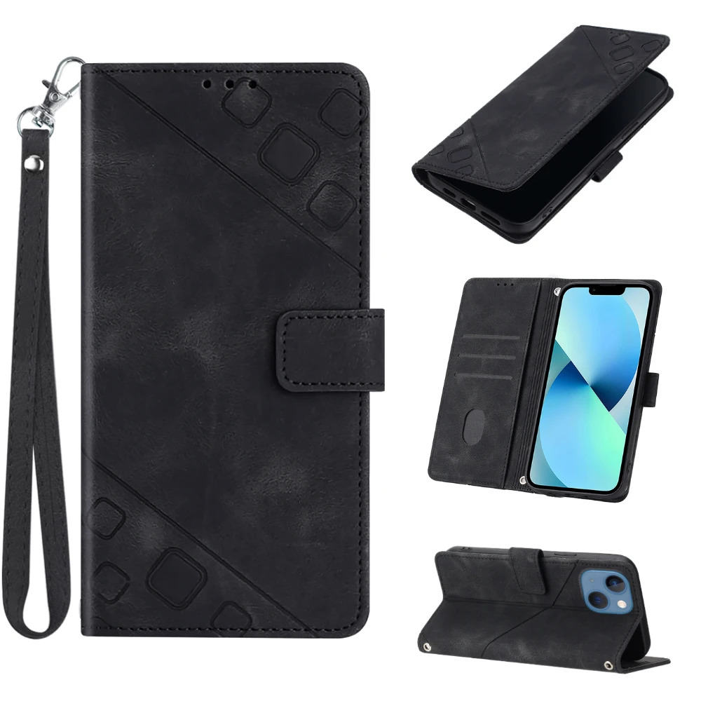 Etui z portfelem dla OPPO A3 Pro A2 A1 A1X uxury Skórzany pasek na nadgarstek z 3 miejscami na karty Flip Cover dla OPPO F25 Pro F19 Plus F17