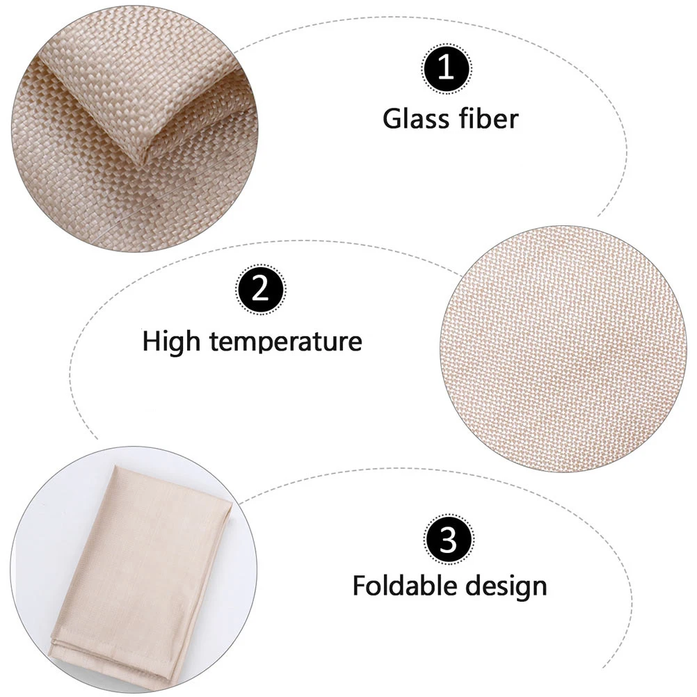 

Flame Retardant Fire Resistance Blanket Heat Insulation Beige Glass Fiber Cloth for Kitchen Camping Car BBQ Outdoor Mat