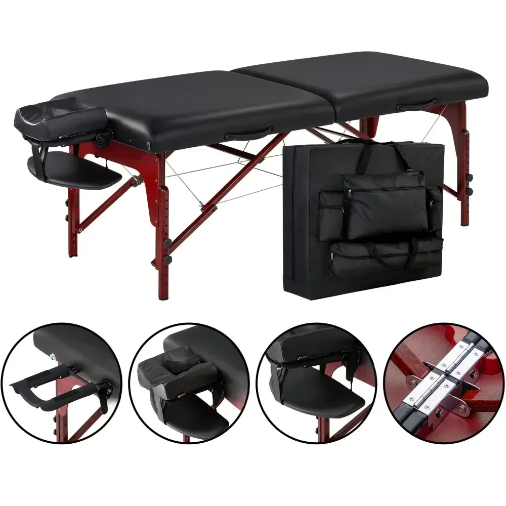 

31" Portable Massage Table Package, Memory Foam Cushioning, Reiki Panels, Shiatsu Cable Release- Tattoo Table, Spa Bed