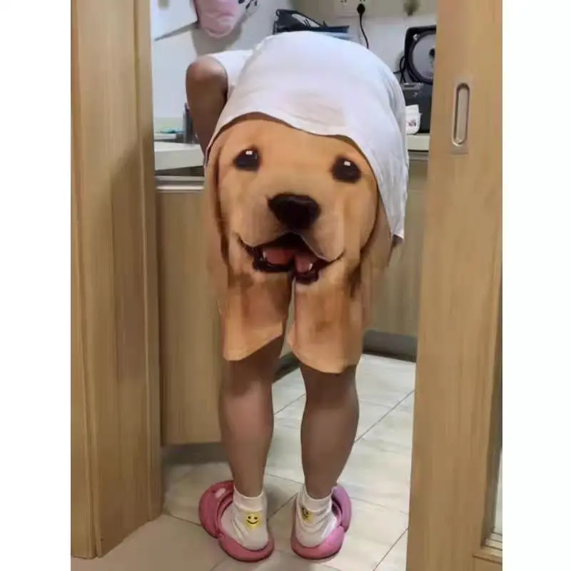 

Gold Retriever orts повседневные спортивные пляжные брюки мужские свободные дышащие молодежные брюки с мультяшным принтом средней талии пять дюймов