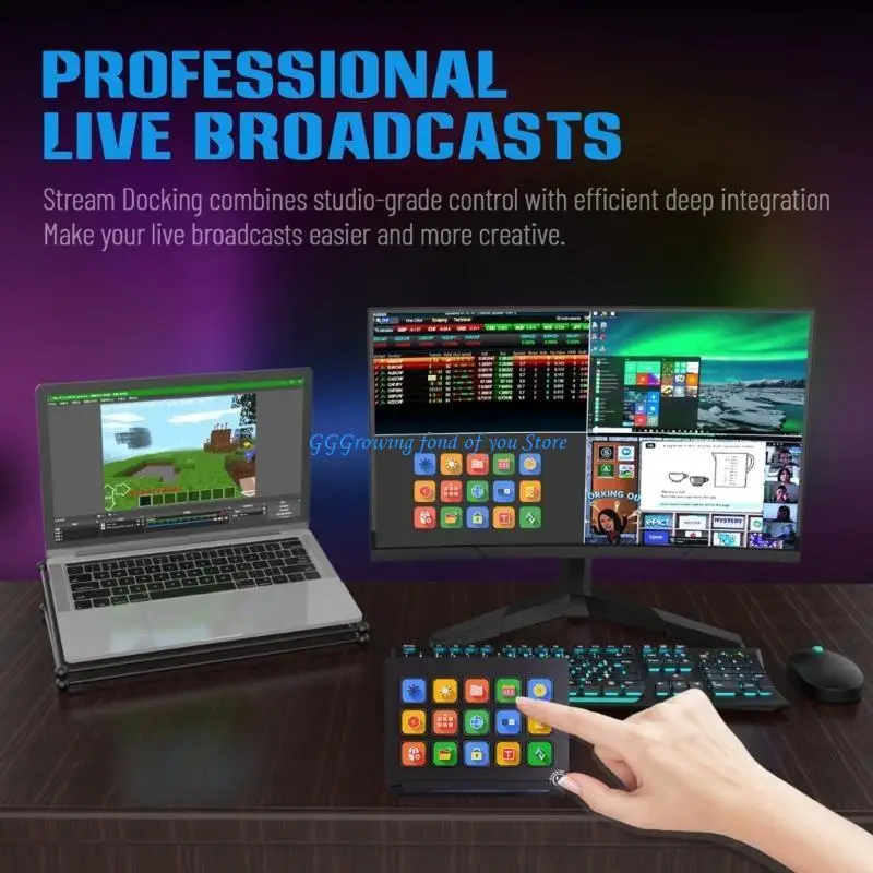 

H9EB Ai Keyboards Stream Deck15Programmable Button For Mutiple Apps Live Broadcasting