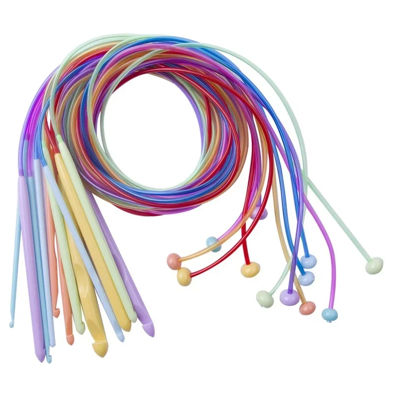 11 Size Tunisian Afghan Crochet Hooks Multicolor Aluminum Carpet Rug Weave Knitting Needles Hook Multicolour Crochet Hook