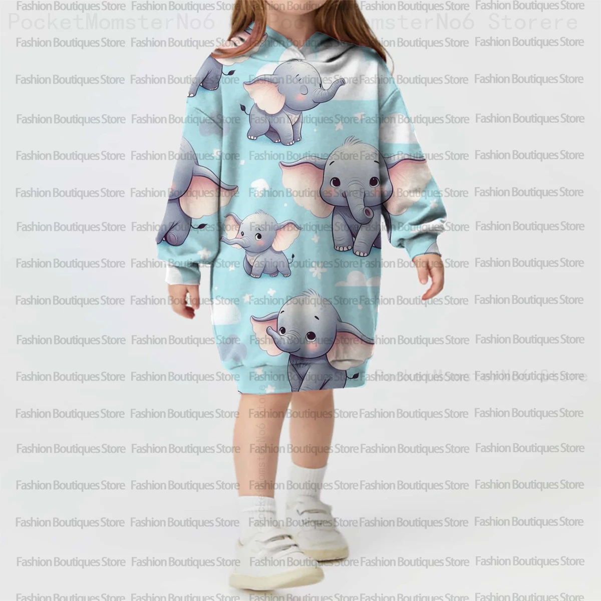 

Dumbo Disney girls' print kawaii, popular everyday long-sleeved warm sweatshirt and cute children's hoodie dress.