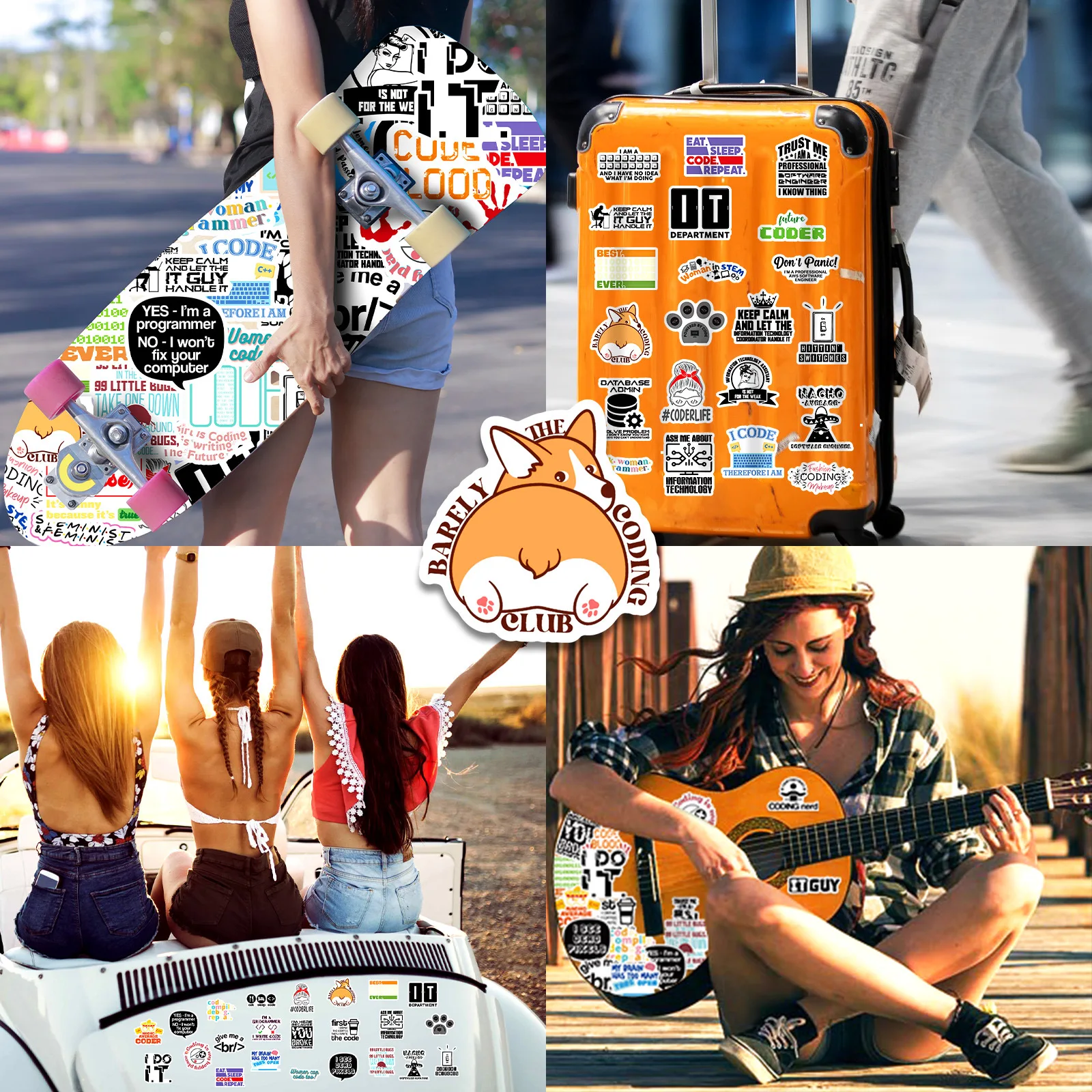 10/25/50pcs Programming Java Geek Stickers Graffiti for Laptop Hacker Luggage Phone Computer Notebook Guitar Car