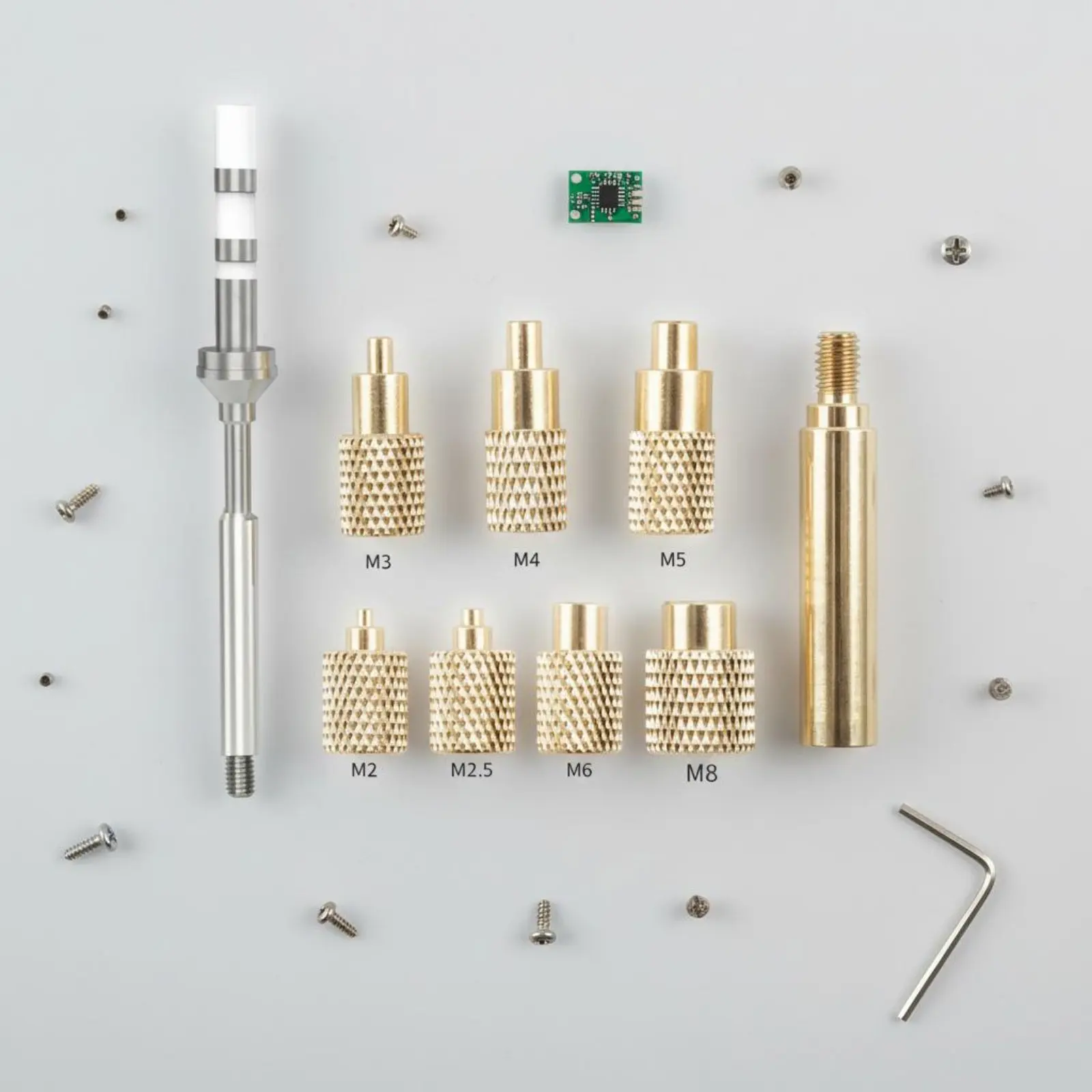 9 Pieces Heat Set Insert Tool Kit Good Thermal Conductivity Heat Insert Nut Iron Tip Set Brass Nut Embedder Tool for Prototyping