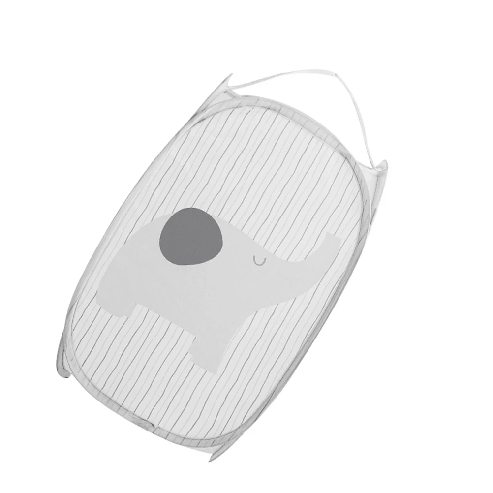 

Laundry Baskets Large Capacity Storage Foldable Cartoon Simple Bucket Clothes Grey