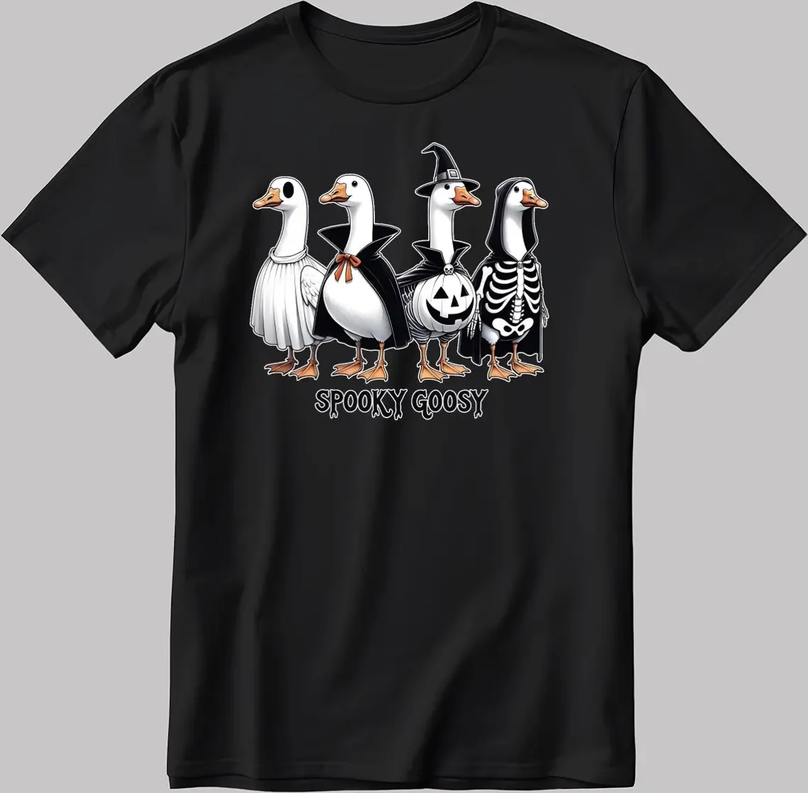 Funny  Halloween Goose T-shirt Top Summer Trend Harajuku Short Sleeve Unisex Shirt Pattern Large T-shirt