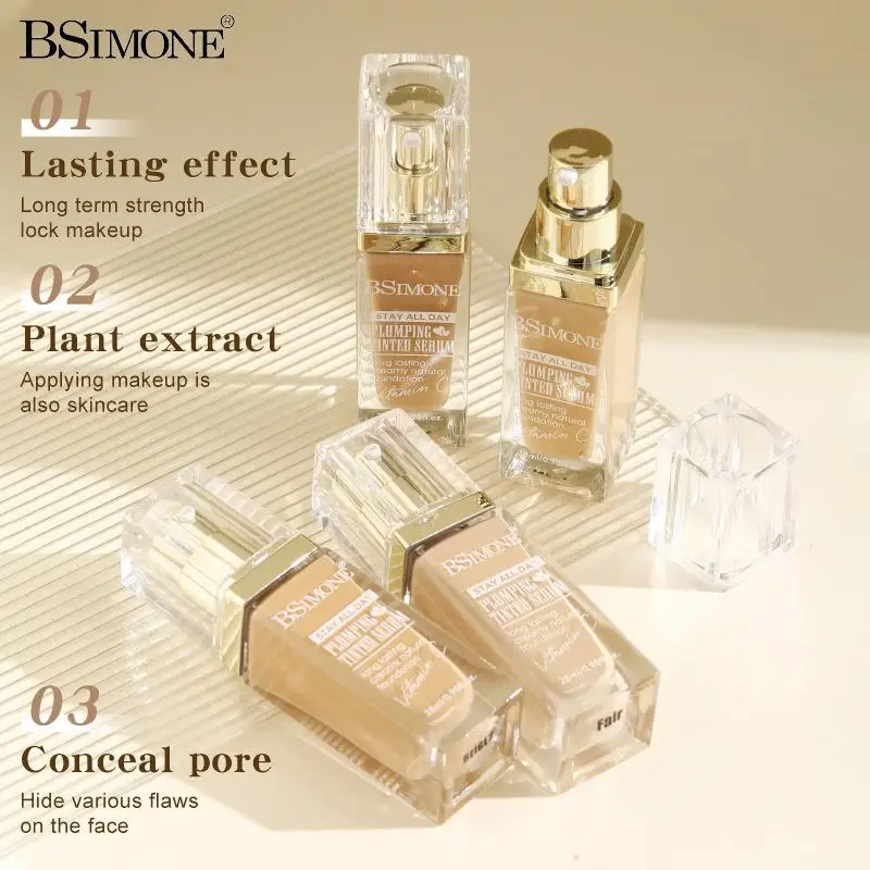 28ml 수분 공급 오일 컨트롤 리퀴드 파운데이션 오랫동안 지속되는 가벼운 고운 질감 비케이키 컨실러 페이스 뷰티 메이크업