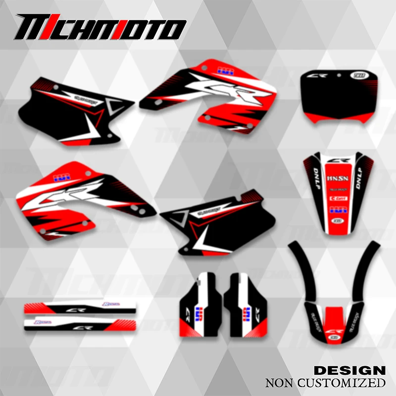 MCHMFG For Honda 00-01 CR125-250 2000 2001 Motocross Graphics Decal Kit for Honda CR250 125 Number Name Custom