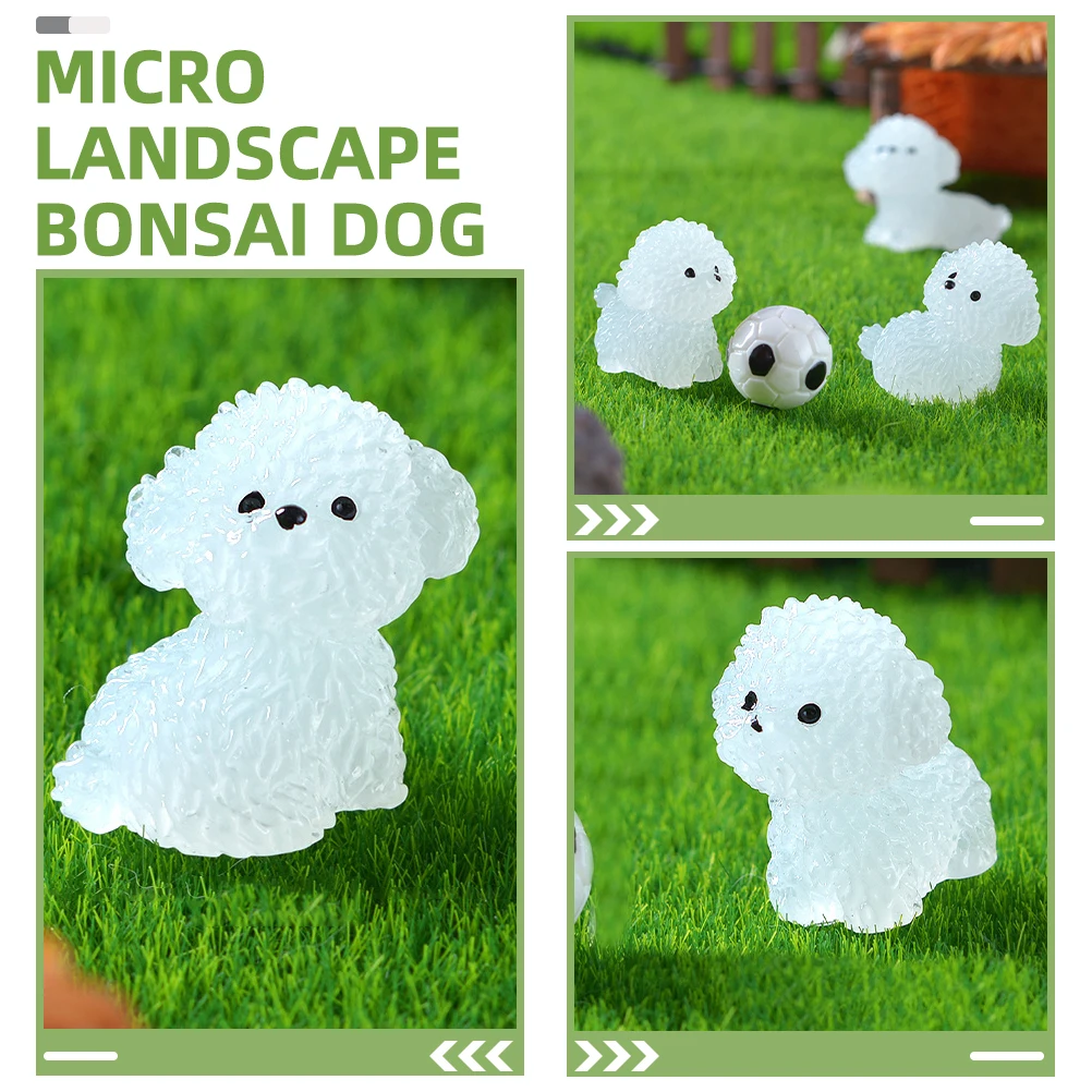 

20 Pcs Bichon Ornaments Cute Dog Model Tiny Puppy Figurines Statue Mini Figures Miniature Girl Man