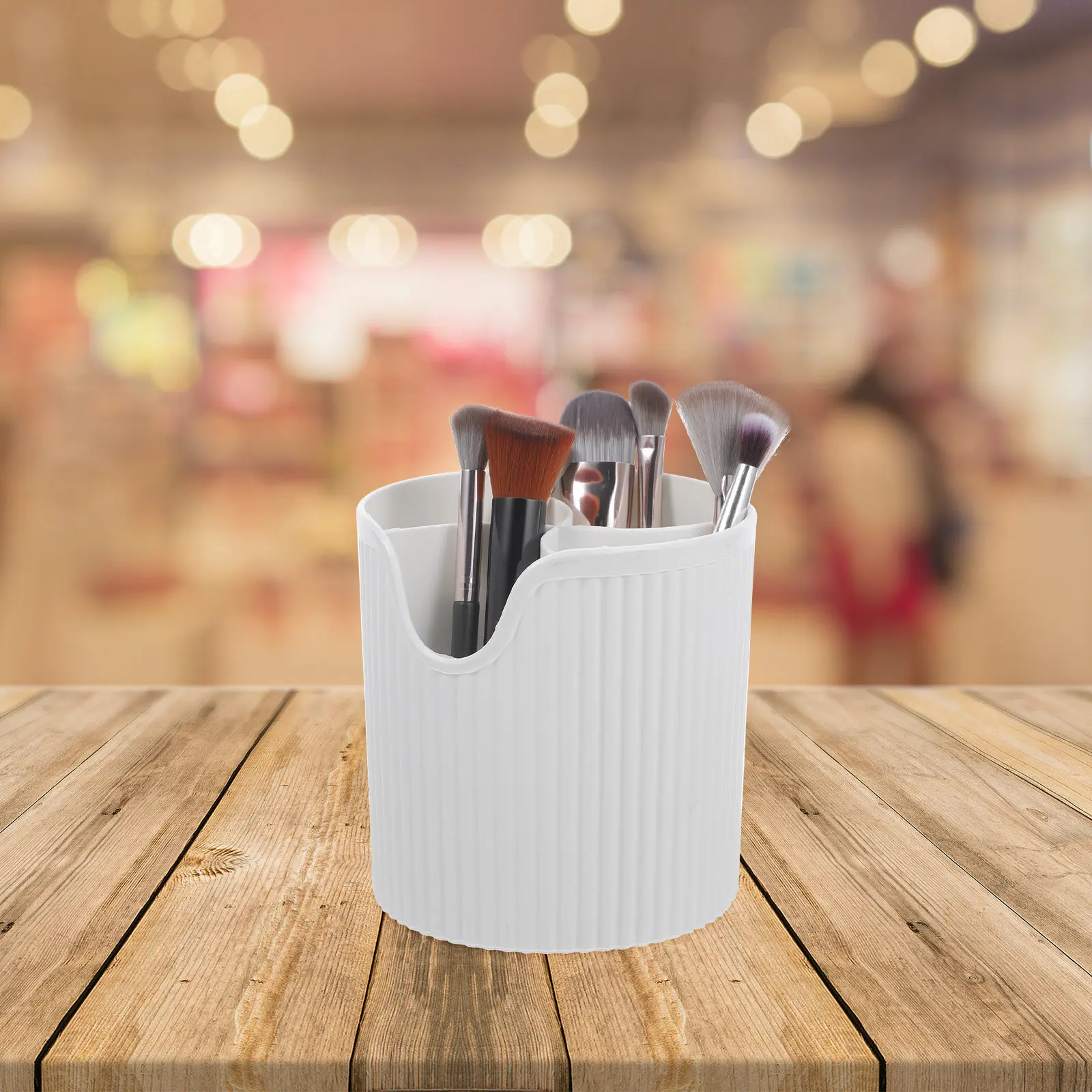 Premium Make-up Pinsel Organizer mit Großer Öffnung Desktop-Halter für Make-up Stifte Eyeliner Nagelkunst-Zubehör Kompakter Schminktisch-Organizer