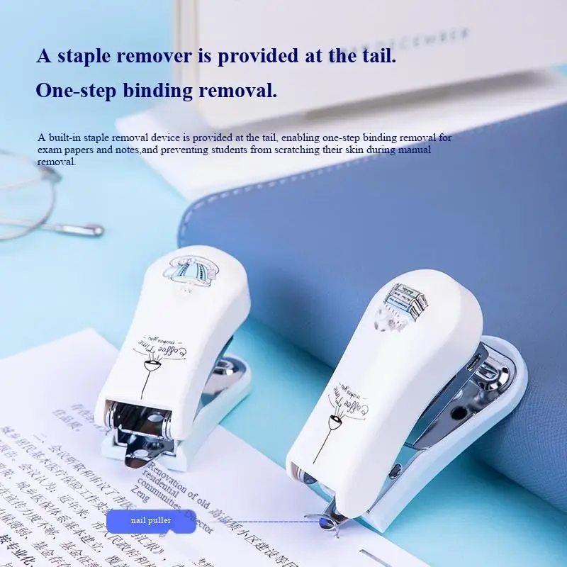 Deli 0352 Mini Stapler Set Fashion Simple Design with 830pcs No.12 Staples Box 26/6 for Back to School Student Supplies