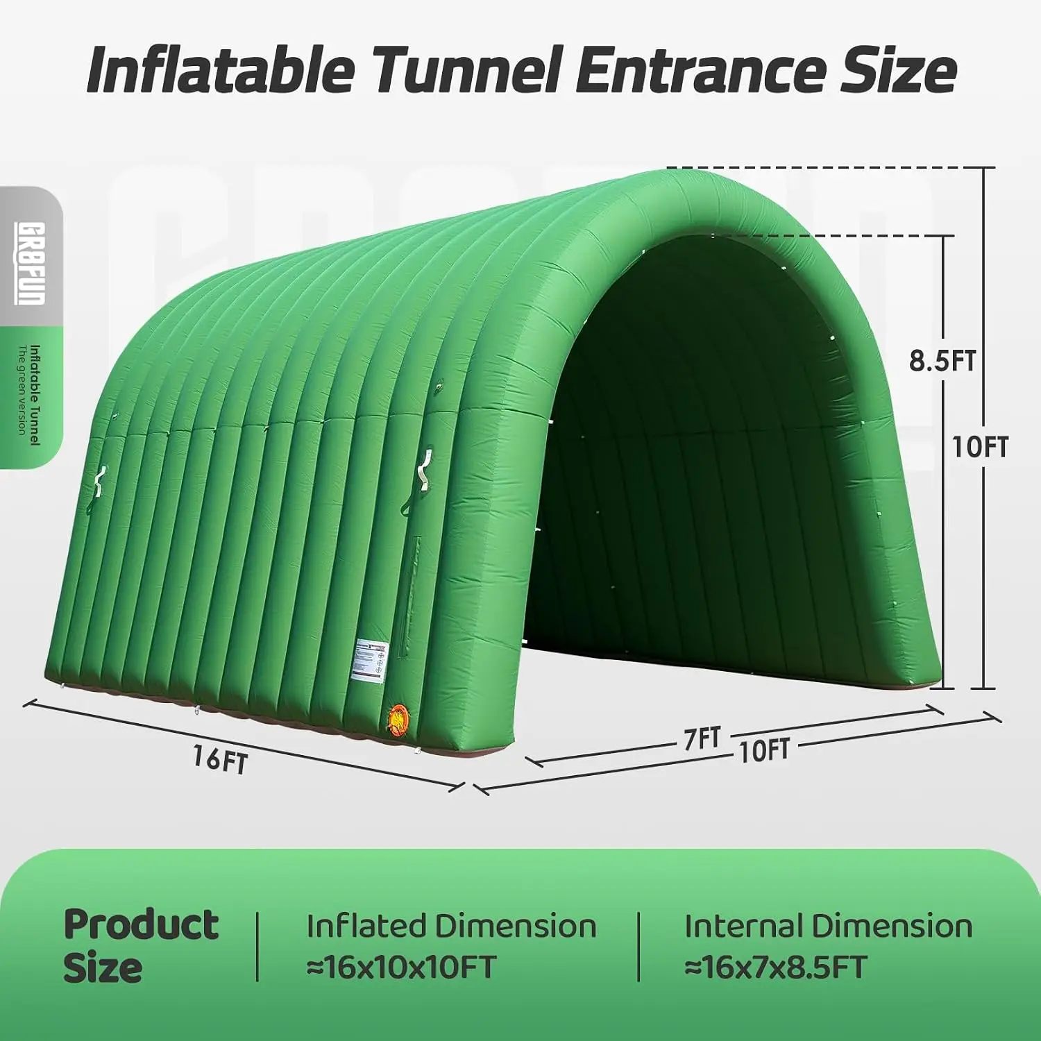 Dark Green Sports Tunnel Entrance With Blower For Trade Shows Team Intros And Exhibitions