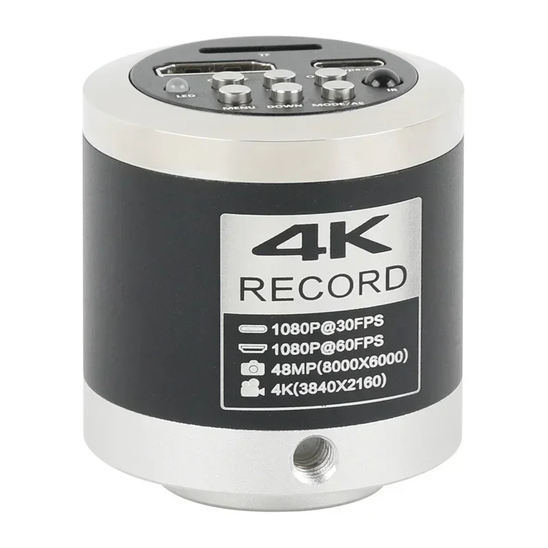 متوفر 48MP 4K 1080P HDMI UHD USB نوع C فيديو مجهر رقمي كاميرا C جبل عدسة مصباح مصمم على شكل حلقة الهاتف المحمول لحام إصلاح