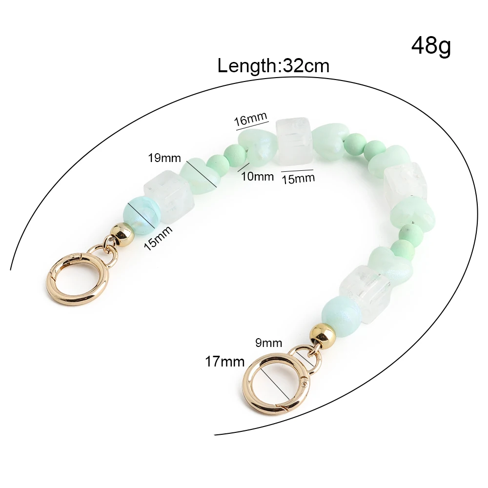 2/4/10PCS 35cm Glitter Pink Acrylic Bead Bag Extender Chain With Spring Ring For Wristband Cute Handbag Handle Chain Accessories