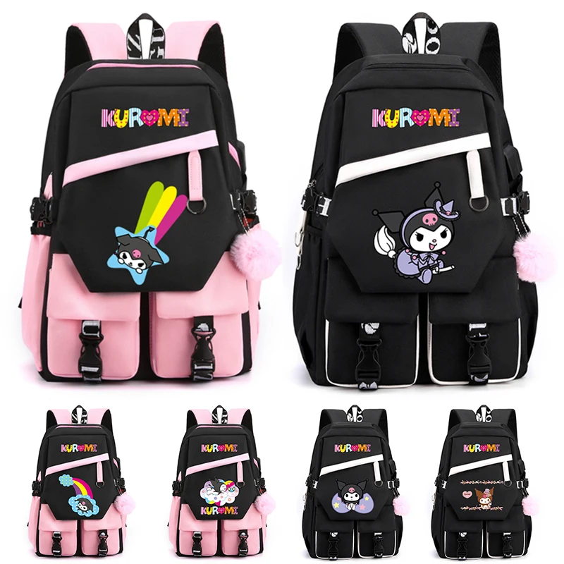 

Anime Kuromi Backpack Girl Boy Children Schoolbag Back To School Knapsack Teenagers Student Cartoon Rucksack Travel Bag Mochilas