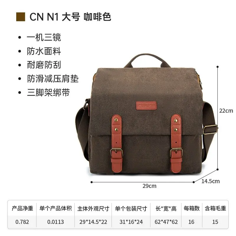 Canvas Camera Bag Waterproof Anti Theft Vintage Photography Shoulder Cases For Camera Pouch Travel Photography Portable Bag