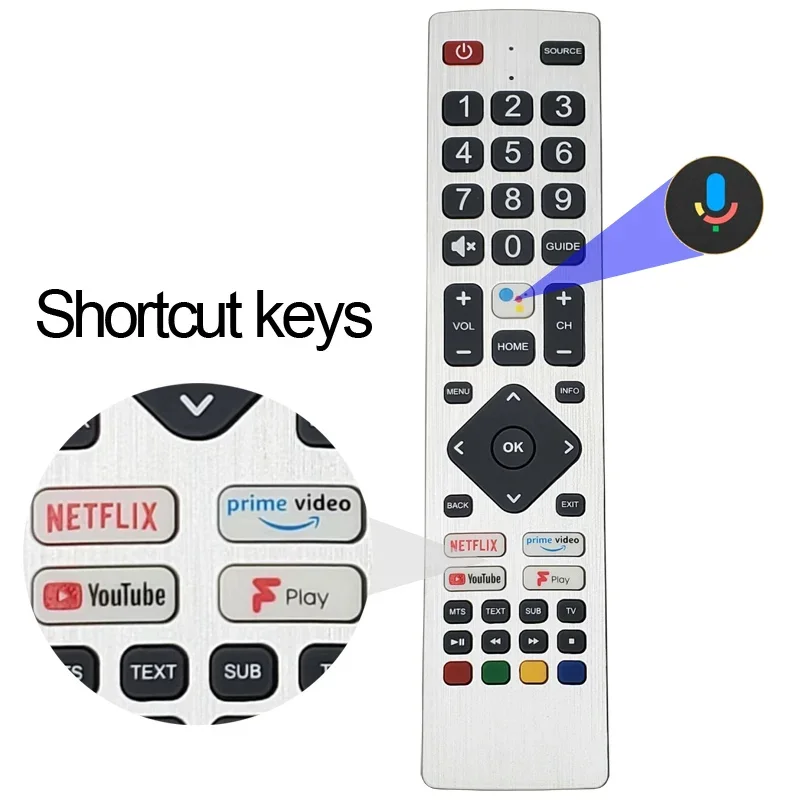 Replacement Universal Voice Remote Control Use for Sharp Smart TVs, Compatible with 32/40/BI5EA 43/55/BL5EA 65BL3EA SHWRMC013