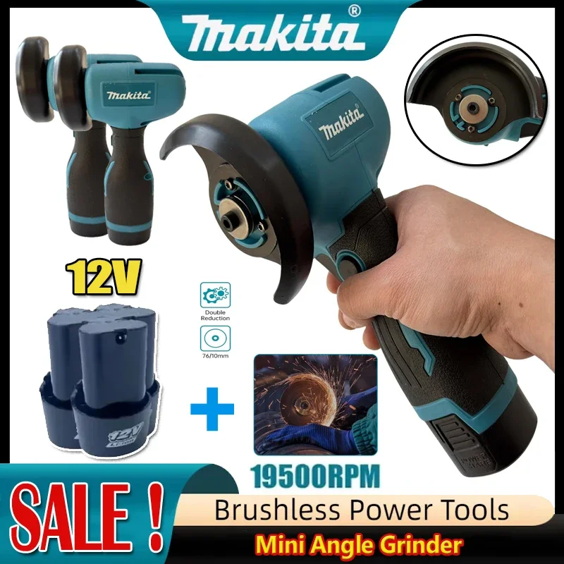 

Makita Electric Portable Mini Angle Grinder Cordless Polishing Mini Cutting Blade Grinder Machine Universal for 12V Battery