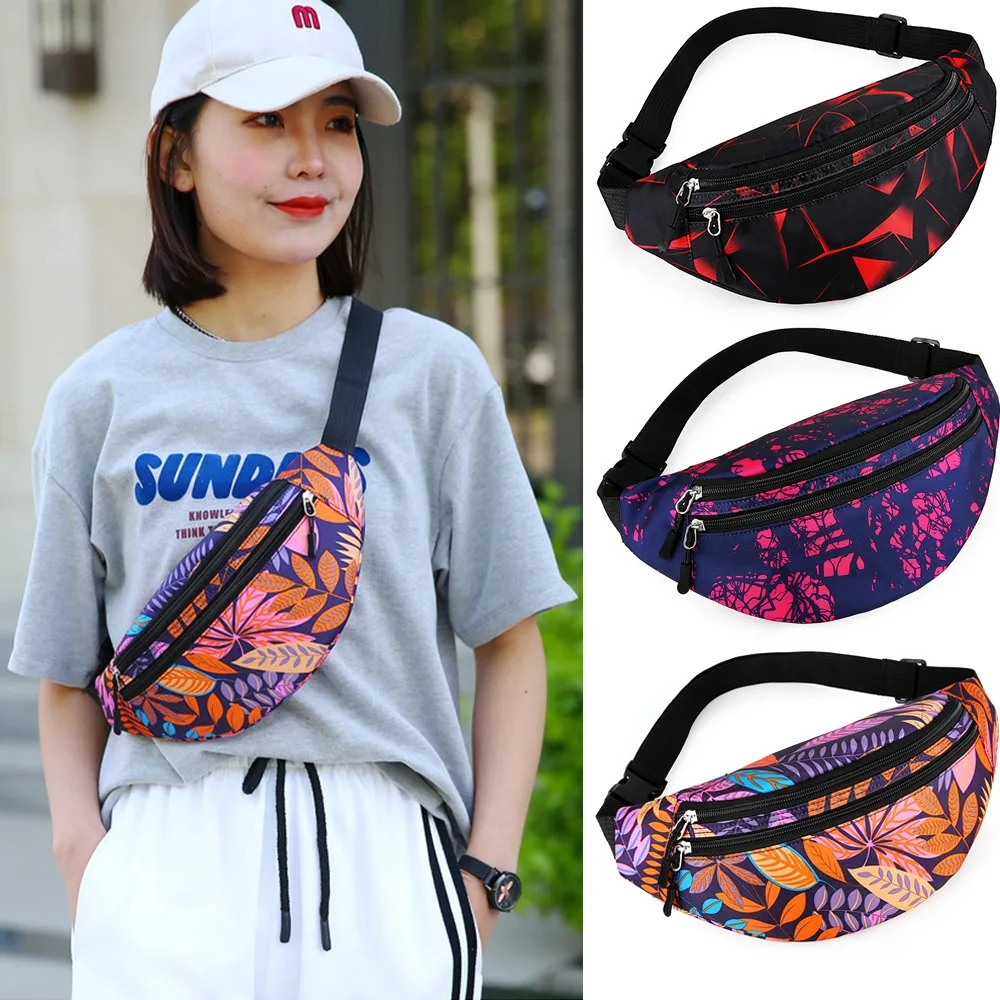 Fashion Nylon Multi-Layer Waist Bag Motion Waterproof Handbag Banana Bag Purse Korean-Style Casual Chest Handbag Men Women
