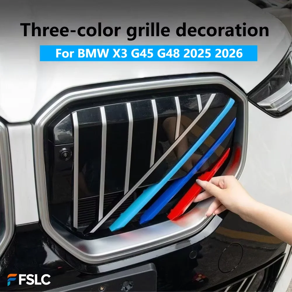 

⭐Genuine⭐ For BMW X3 G45 G48 2025 2026 3PCS Front Grille Trim Strips Three Color Decoration Car Exterior Accessories Mouldings