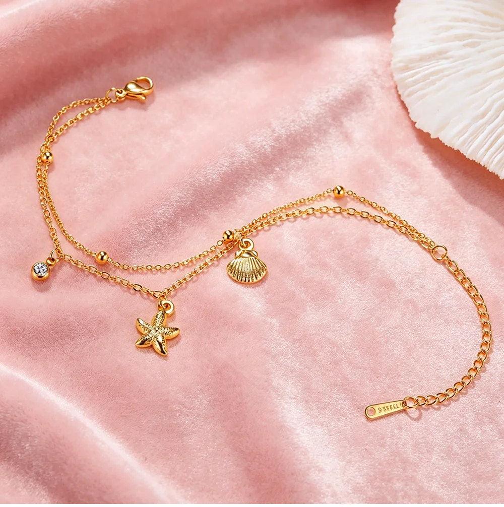 CoolTime Ocean Series Zirkon-Perlen-Kette Fisch-Seestern-Anhänger Statement-Armband Exklusiver Stil Handgefertigter Halsschmuck – Detail 6
