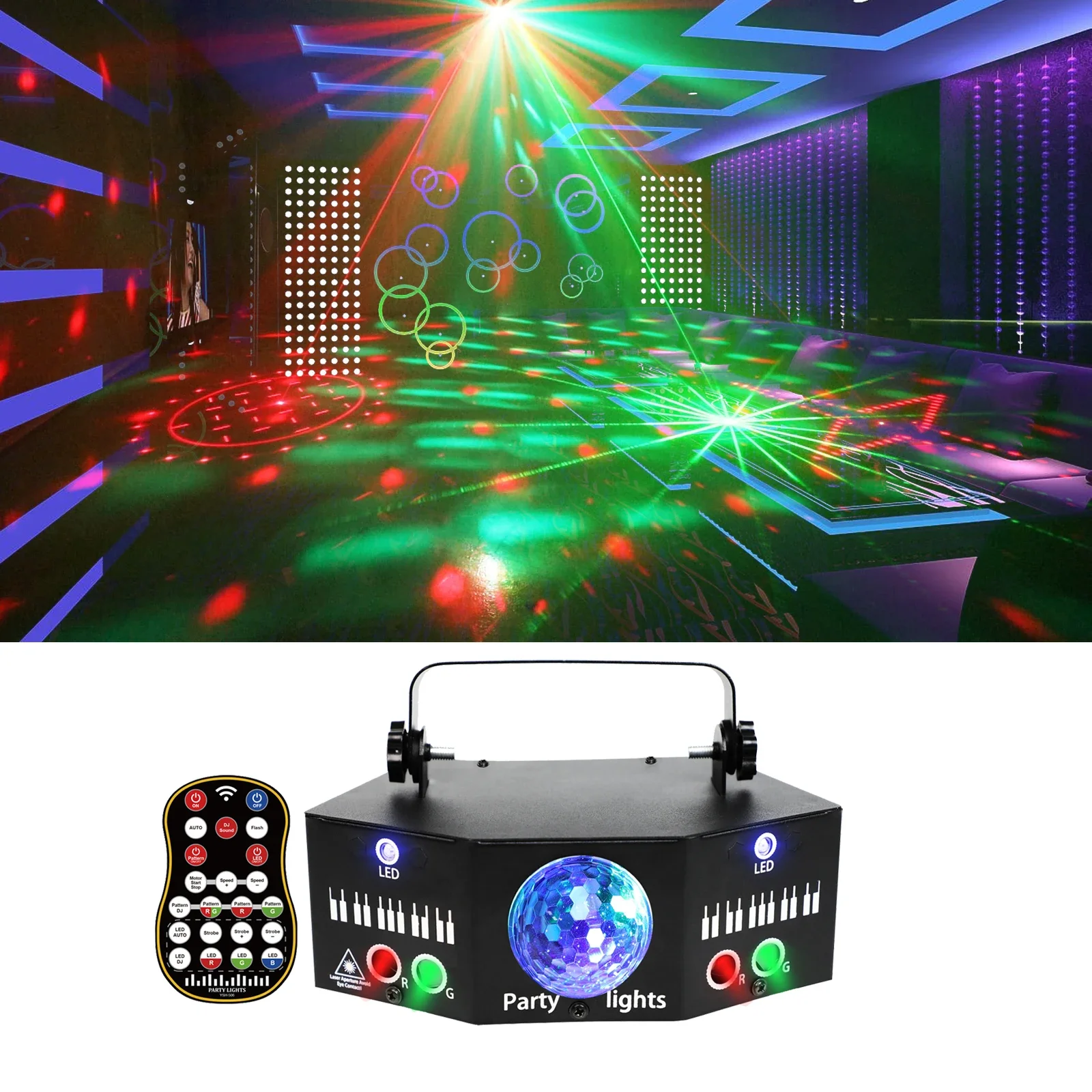 

Hot sell LED laser effect party light dj LED Stage Light disco ball projector lazer lamps for outdoor night club