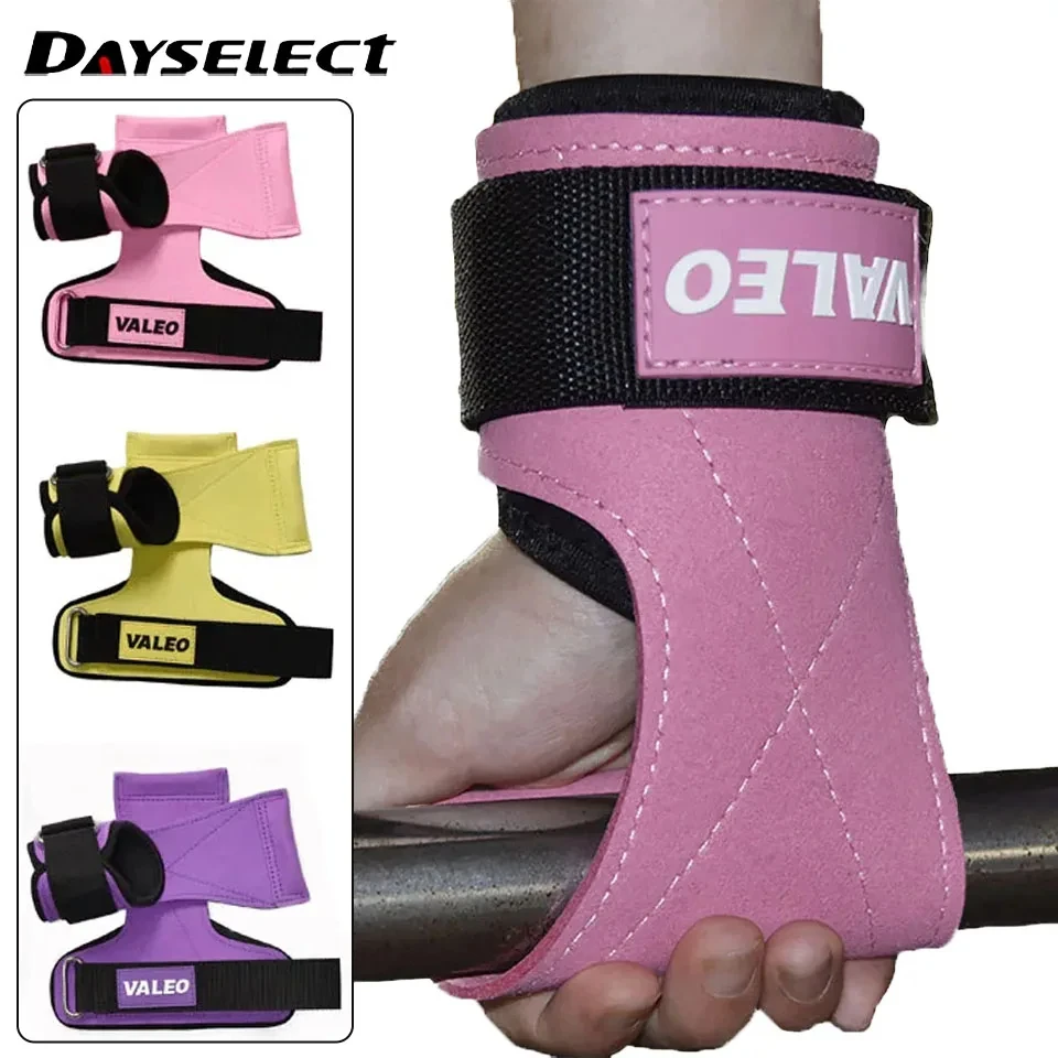 1Pair Adjustable Wristband Weightlifting Wrist Strap Fitness Powerlifting Pull-up Gloves Palm Guard Dumbbell Sports Men Women