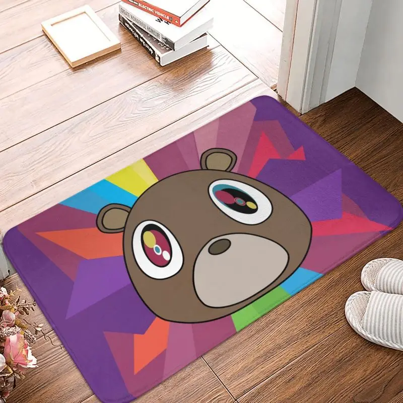 Custom Kanye West Bear Doormat Anti-Slip Kitchen Bathroom Mat Garden Garage Floor Door Entrance Carpet Rug