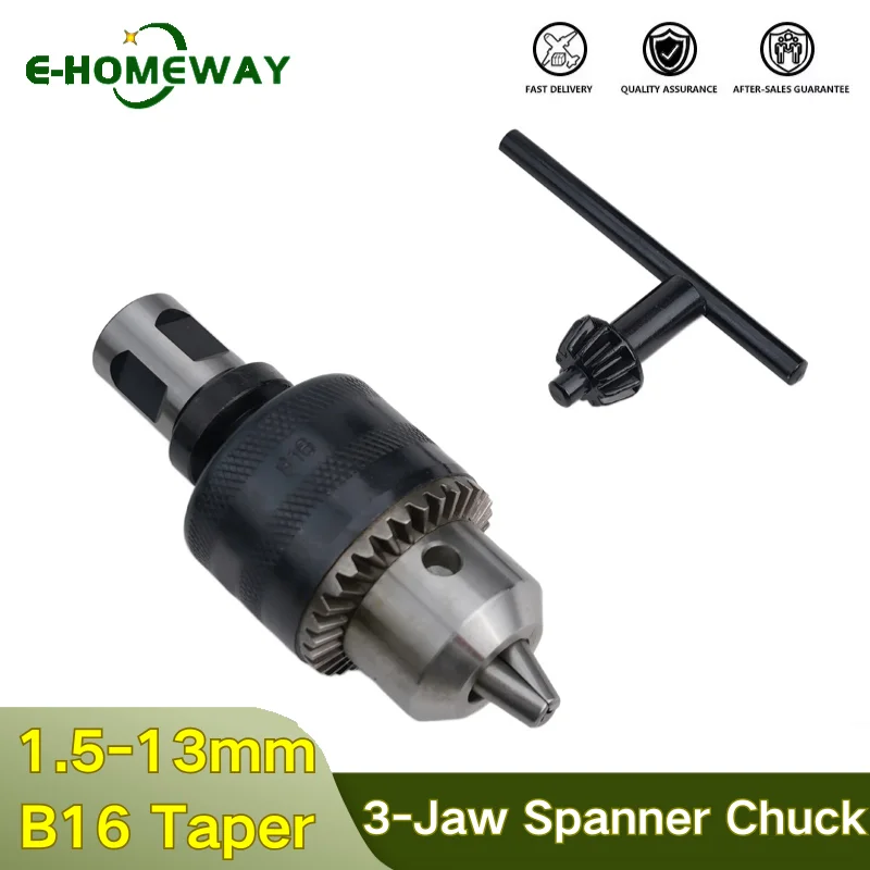 

1.5-13mm Drill Chuck Adapter | 3/4" Weldon/Fein/Univr Shank for Bench Drill | B16 Mount for Impact Driver Bits (Incl. Chuck Key)