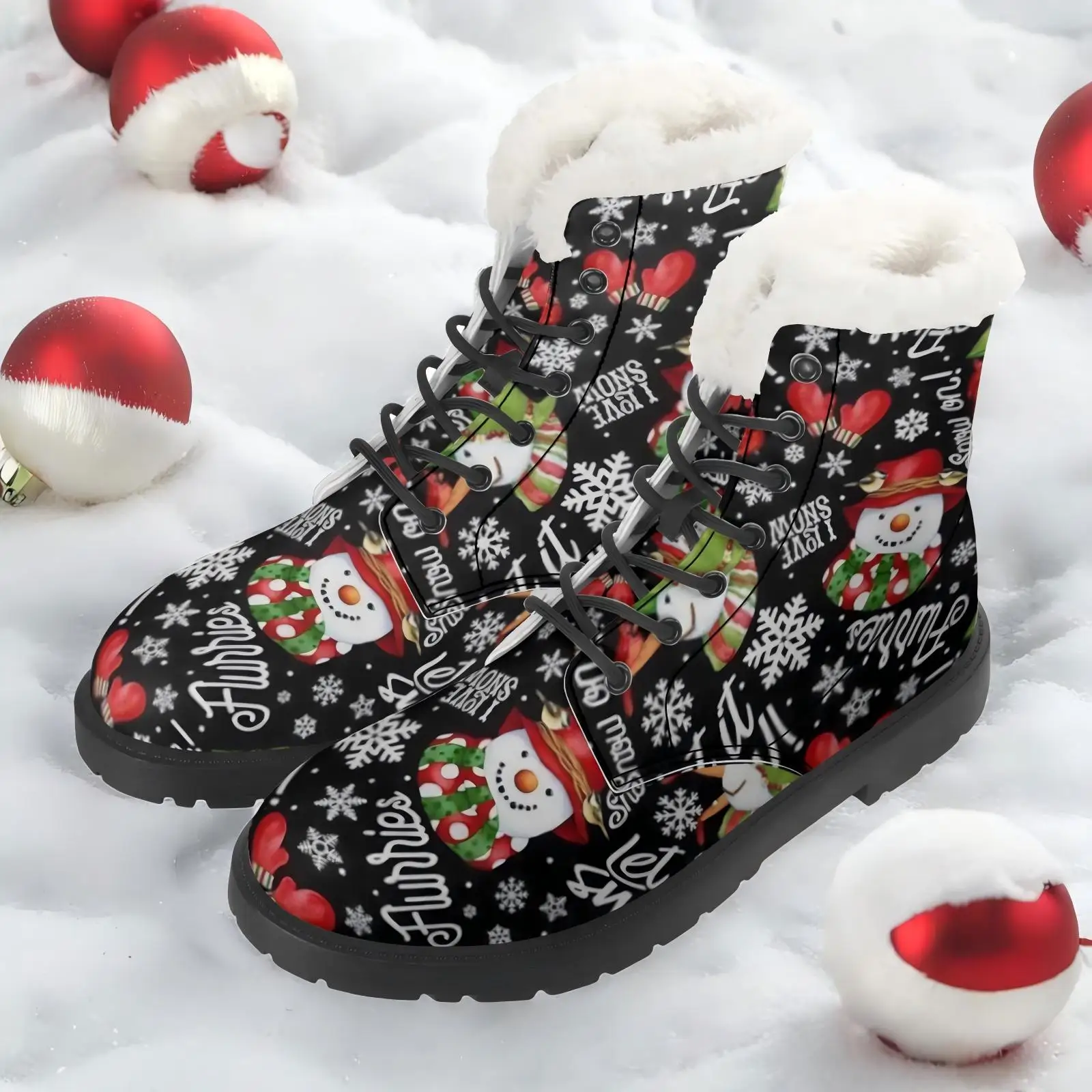 لطيف ثلج الكرتون طباعة أفخم الأحذية عارضة الأحذية منتصف العجل الأحذية المألوف الكلاسيكية تنوعا الخريف والشتاء الأحذية