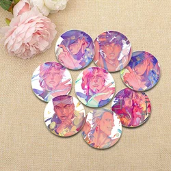 Jojos Bizarre Adventure Pins Round Cartoon Brooches for Backpack Cothes Accessories Anime Collection Badge Hat Decoration Gifts