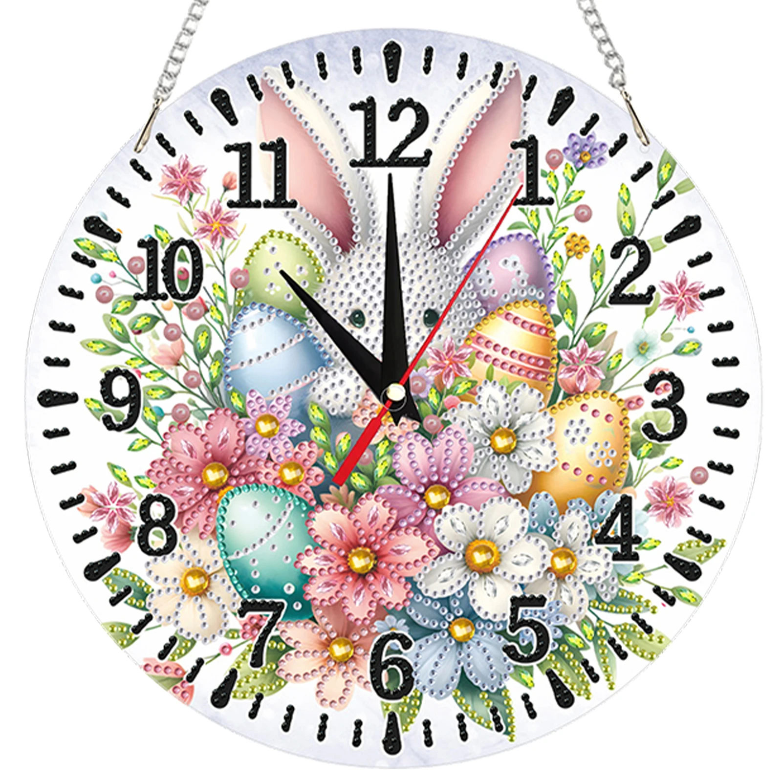 

2D плоский акриловый кулон-часы для алмазной вышивки DIY с функцией часов, наборы для алмазной вышивки, 9,65x9,65 дюйма, для декора стен дома