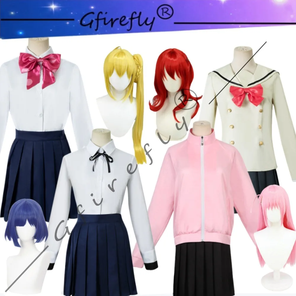 

Bocchi The Rock Bocchi Nijika Ryo Ikuyo Lucy JK Uniform Cosplay Costume with Wig Accessories Women Halloween Comic Con Outfit