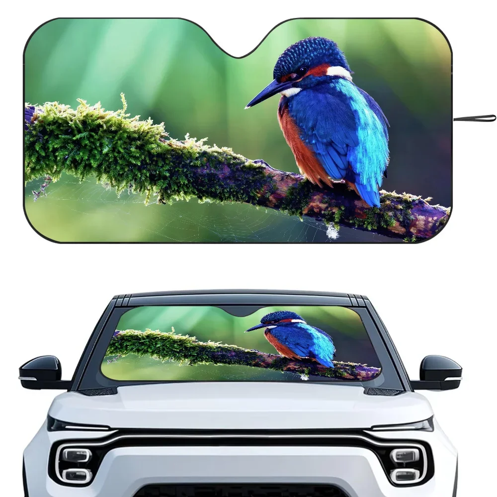 

Animal Bird Kingfisher Car SunSha Heat-insulating Aluminum Film Windshield Sunshas UV Rays Blocks Car Sun Visor Protector
