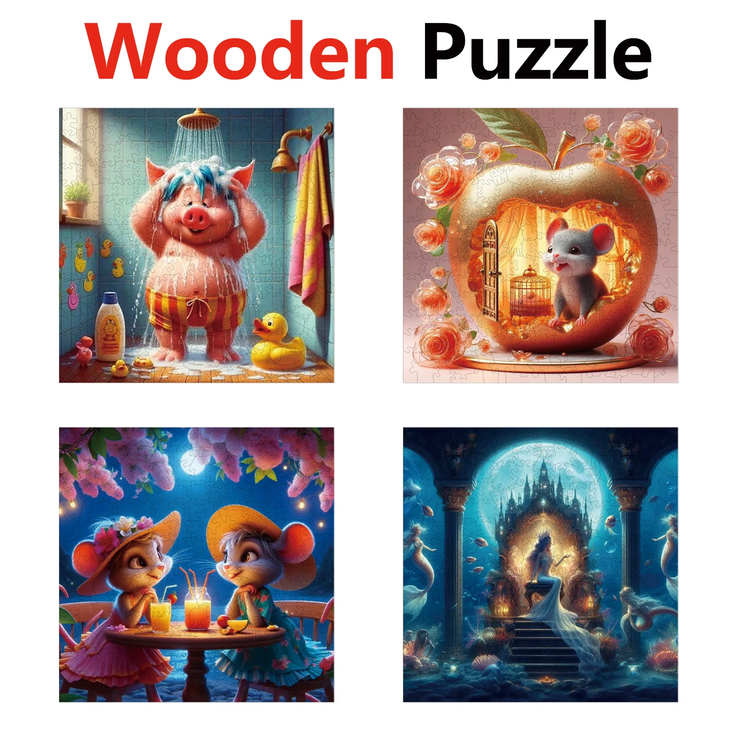 

Pig Mouse Elf Princess Animal Puzzles High Quality Jigsaw Puzzle Wooden Puzzle Best Christmas Gift
