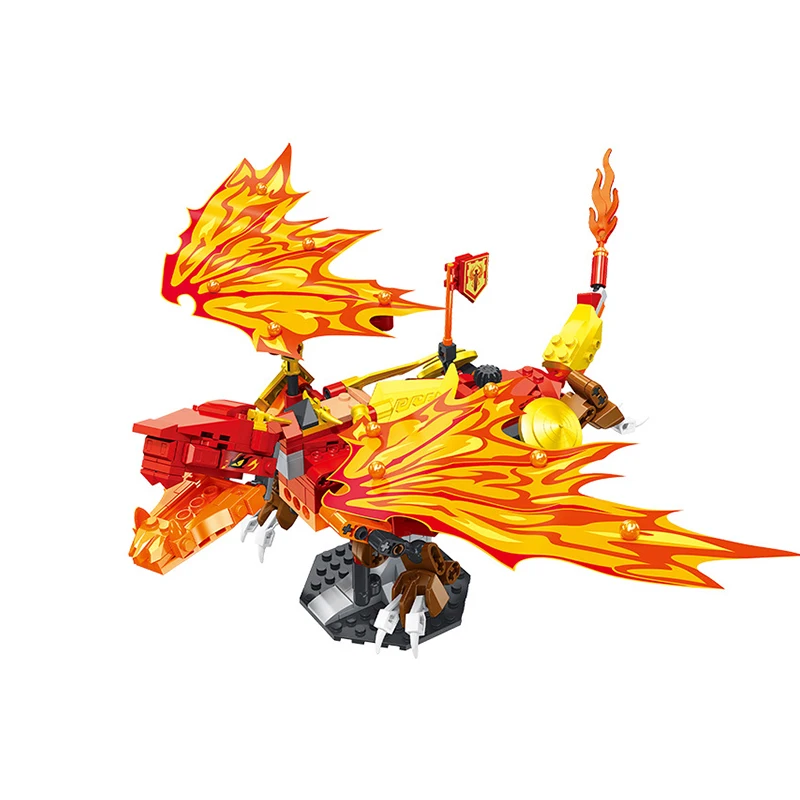 

Fire Dragon Building Blocks, Flying Dragon, Animal Model Bricks, Creative Desktop Decoration, Boy DIY Toys, Kids Holiday Gift
