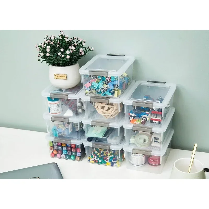 

Small Storage Boxes Plastic Storage Containers Stackable Boxes With Lids For Organizing