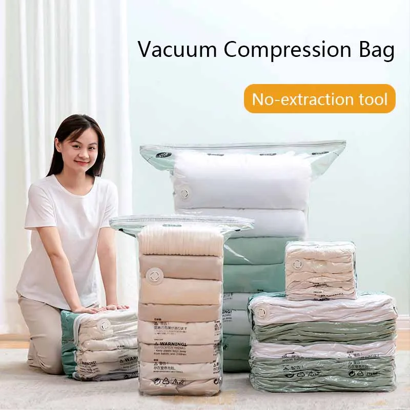 

1/2/5Pcs Large Capacity Clothes Storage Bag Three Dimensional Vacuum Bags Compression No Pump Vacuum Storage Bags for Clothing