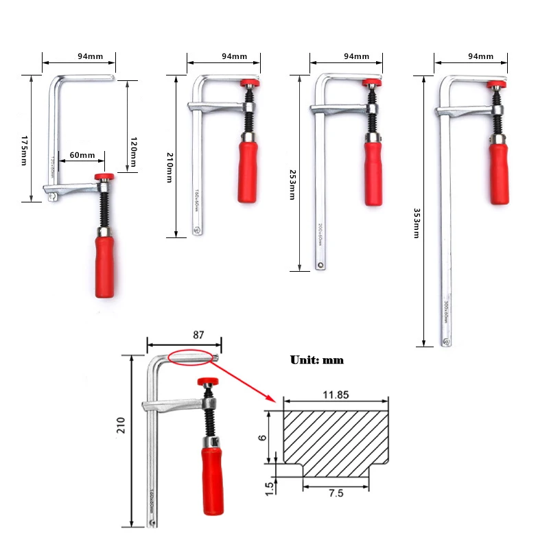 Handle Guide Rail Clamps Woodworking Adjust Screw Handle Track Saw Rail Clamps for Woodworking MFT Table Cutting Track Makita